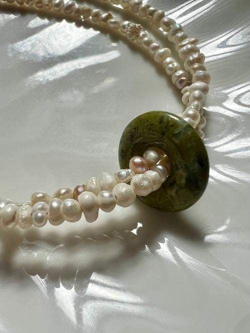 Olivine Pearl Necklace