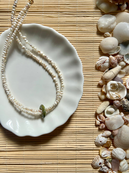 Olivine Pearl Necklace