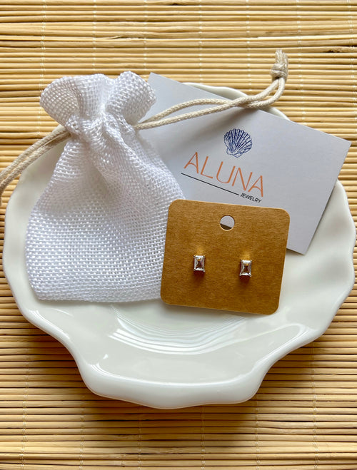 Crystal Baguette Studs