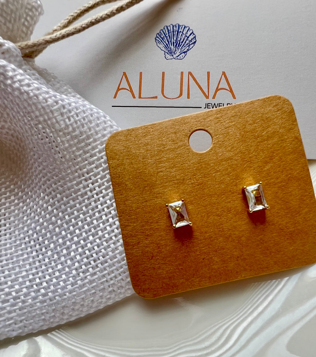 Crystal Baguette Studs